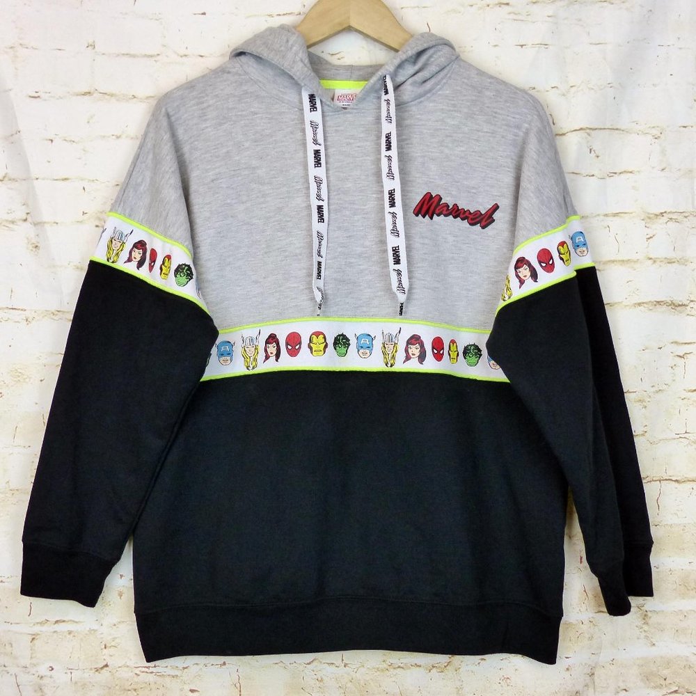 Mad Engine Marvel Comics Character Fleece Hoodie Sweater Youth Kid XL Gray Black